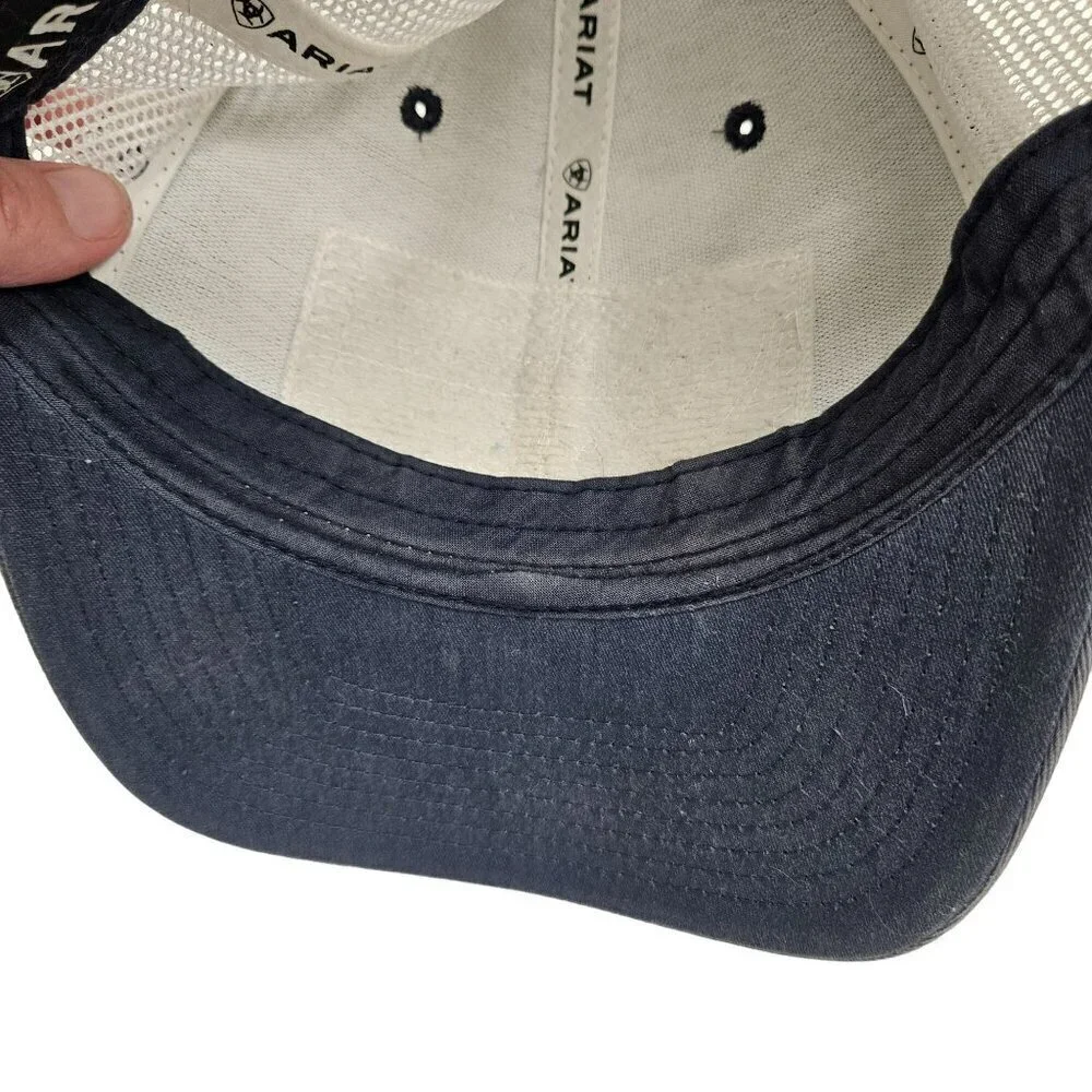 Ariat Men's Mesh Trucker Cap With American Flag & Logo Adjustable‎